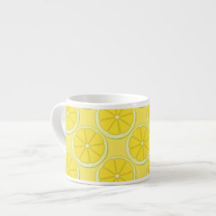 Yellow Lemon Design Bone China Espresso Mugs