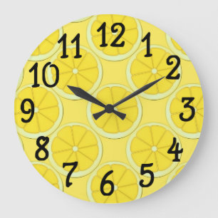 Yellow Lemon Design Kitchen Wall Clock