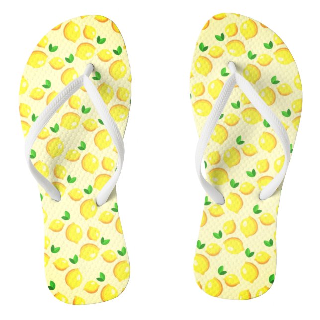 Yellow Lemon Flip Flops (Footbed)