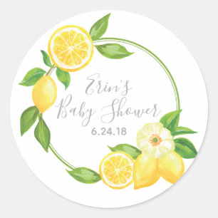 Yellow Lemon Floral Thank You Favour Tag Sticker
