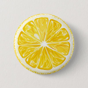 Yellow Lemon Fruit 6 Cm Round Badge