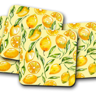 Yellow Lemon Fruit Coaster Fruit Coaster Set