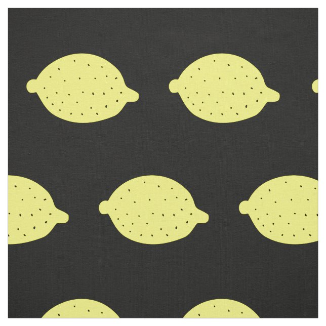 Yellow lemon fruit pattern fabric print textile (Swatch)