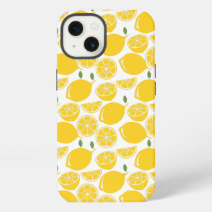 Yellow lemon fruit pattern iPhone 13 case