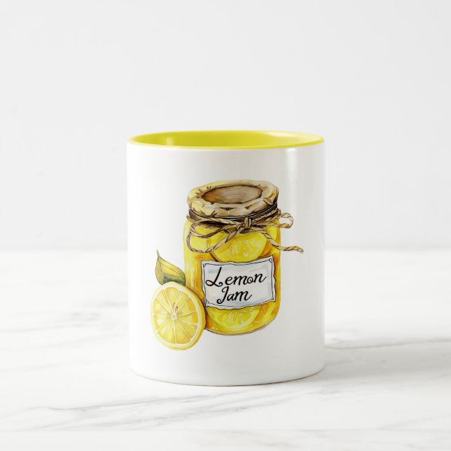 Yellow Lemon Jam Two-Tone Coffee Mug (Center)