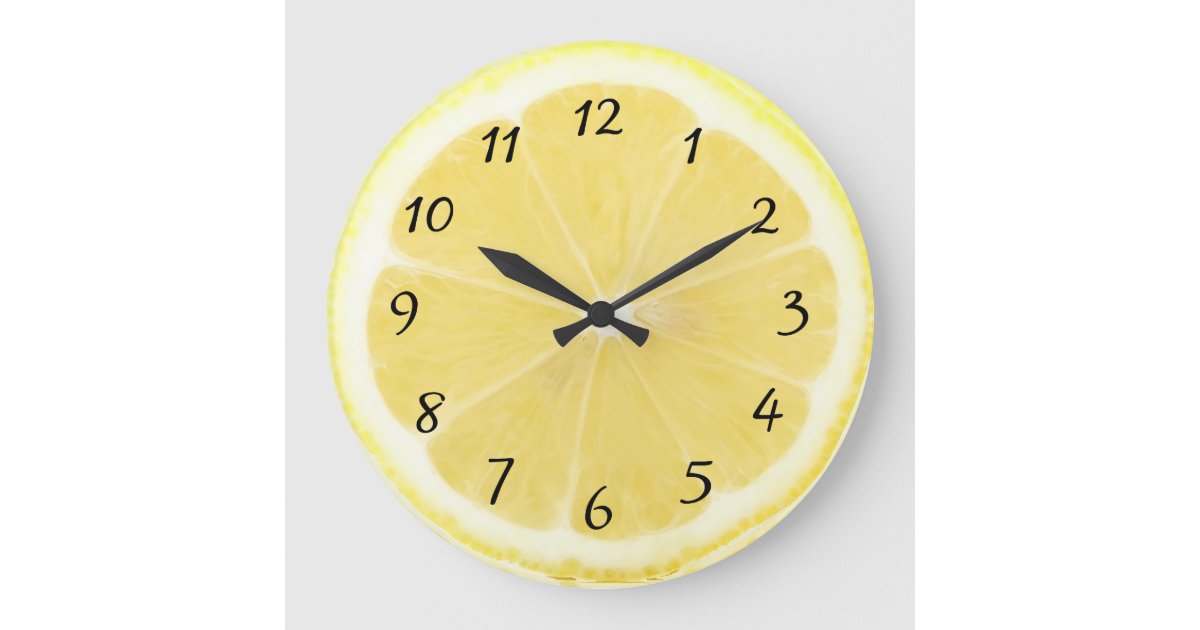 Yellow Lemon Kitchen Clock Zazzle