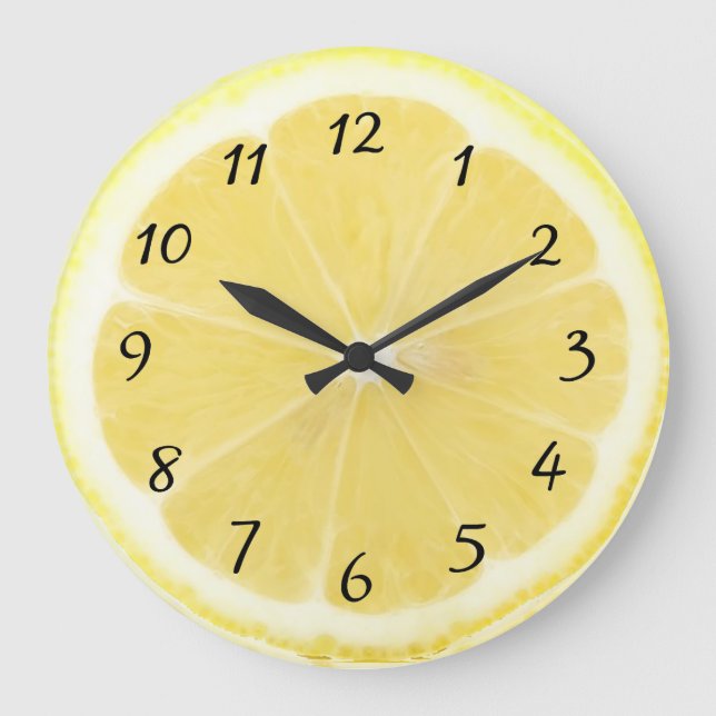Yellow Lemon Kitchen Clock (Front)