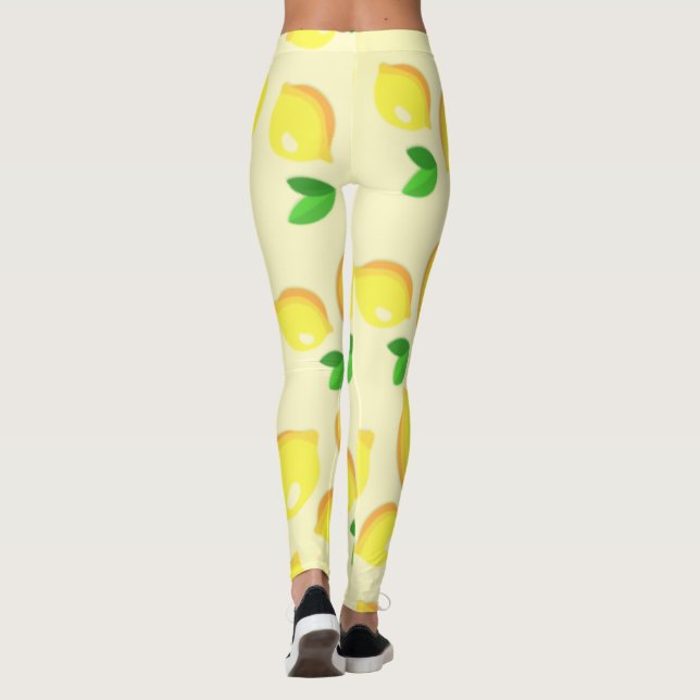 Yellow Lemon Leggings (Back)