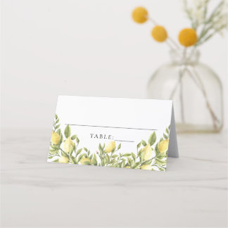 Yellow Lemon Mediterranean Wedding Place Cards