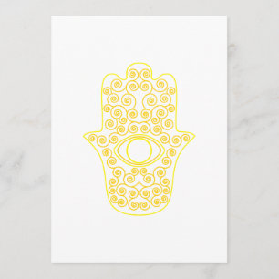 Yellow Lemon Outline Hamsa-Hand of Miriam-Hand of Invitation