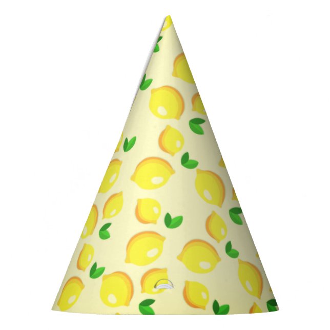Yellow Lemon Paper Party Hat (Left)