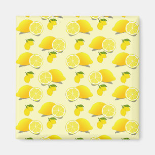 Yellow Lemon Pattern  Magnet