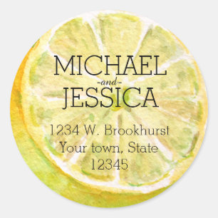 Yellow Lemon Personalised  Classic Round Sticker