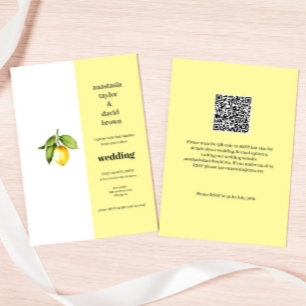 Yellow Lemon QR Code Wedding Invitation
