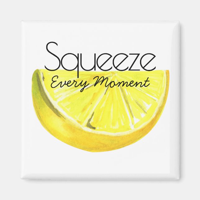 Yellow Lemon Quote Magnet (Front)