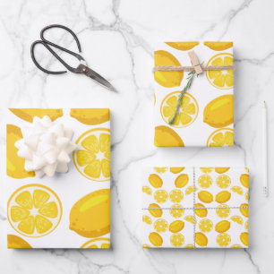 Yellow Lemon Seamless pattern Wrapping Paper Sheet