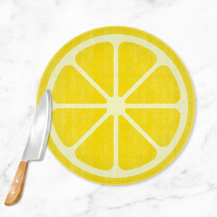 Yellow Lemon Slice Citrus Kitchen Cutting Board