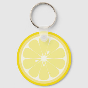 Yellow Lemon Slice Key Ring