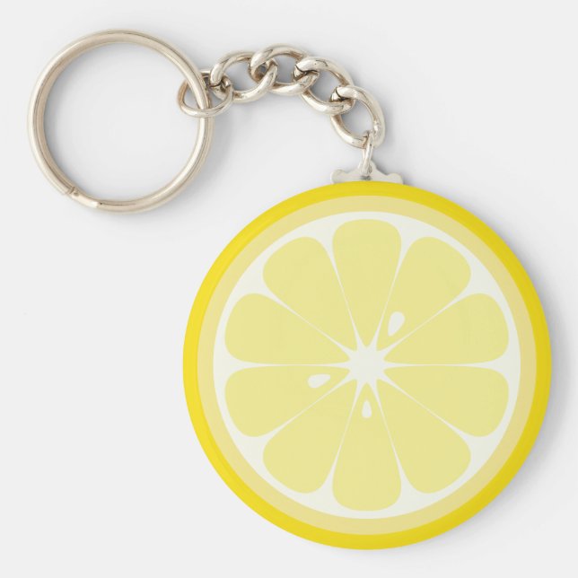 Yellow Lemon Slice Key Ring (Front)