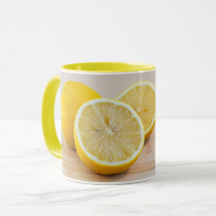 Yellow Lemon Slices Food Photography Still Life Mug