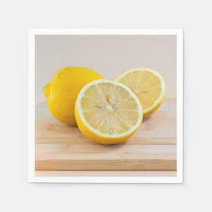 Yellow Lemon Slices Food Photography Still Life Napkin