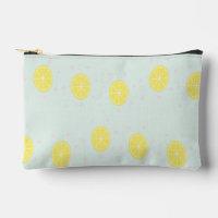 Yellow lemon slices on  blue