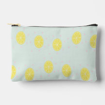Yellow lemon slices on blue