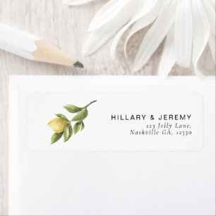 Yellow Lemon Sorrento Bridal Shower Return Address