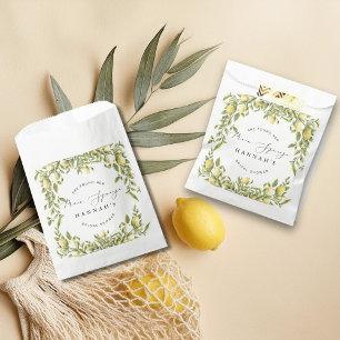 Yellow Lemon Sorrento Mediterranean Bridal Shower Favour Bags