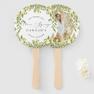 Yellow Lemon Sorrento Mediterranean Bridal Shower Hand Fan