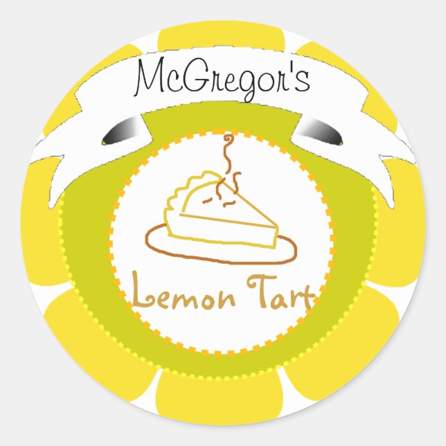 Yellow Lemon tart pie label (Front)