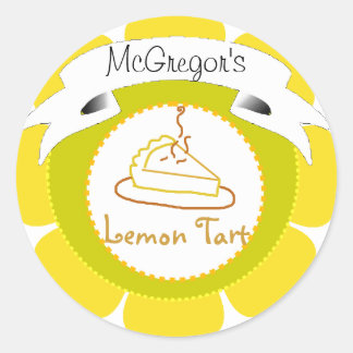 Yellow Lemon tart pie label