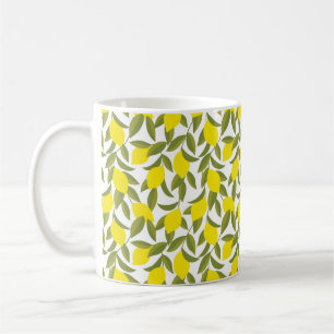 Yellow lemon tree seamless pattern coffee mug