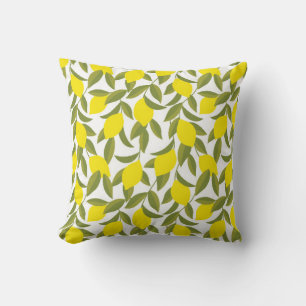Yellow lemon tree seamless pattern cushion
