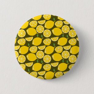 Yellow Lemon Wallpaper Pattern Summer 6 Cm Round Badge