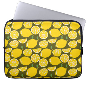 Yellow Lemon Wallpaper Pattern Summer Laptop Sleeve