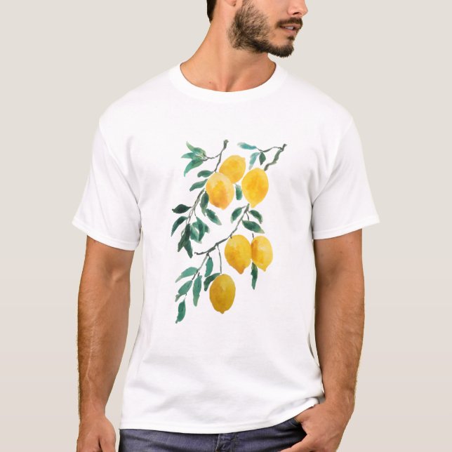 yellow lemon watercolor T-Shirt (Front)