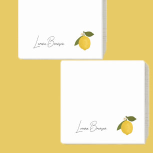 Yellow Lemon with Green Leaves Fresh Citrus Post-it Notes