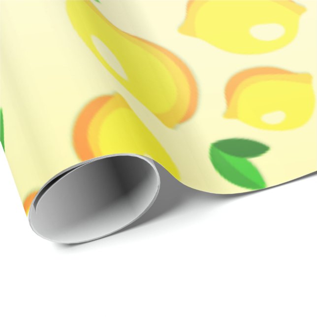 Yellow Lemon Wrapping Paper (Roll Corner)