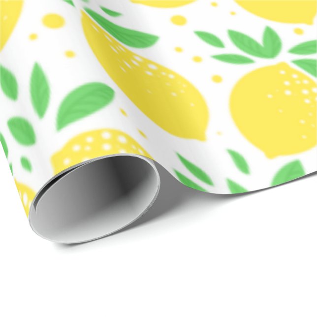 Yellow Lemon Wrapping Paper (Roll Corner)