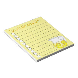 Yellow Lemonade Pitcher Personalised Grocery List Notepad