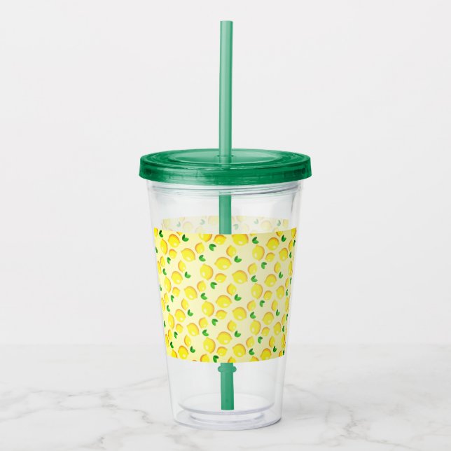 Yellow Lemons Acrylic Tumbler Fresh (Front)