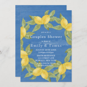 Yellow Lemons and Blue Watercolor Couples Shower