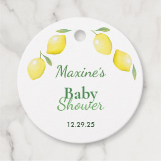 Yellow Lemons Baby Shower Favour Tags