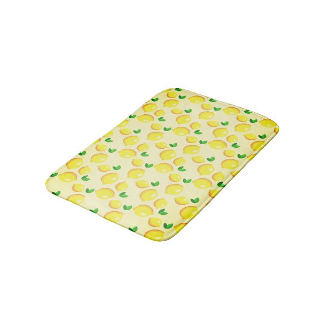Yellow Lemons Bath Mat (Angled)