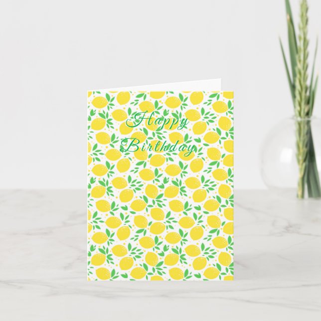Yellow Lemons Birthday Card (Front)