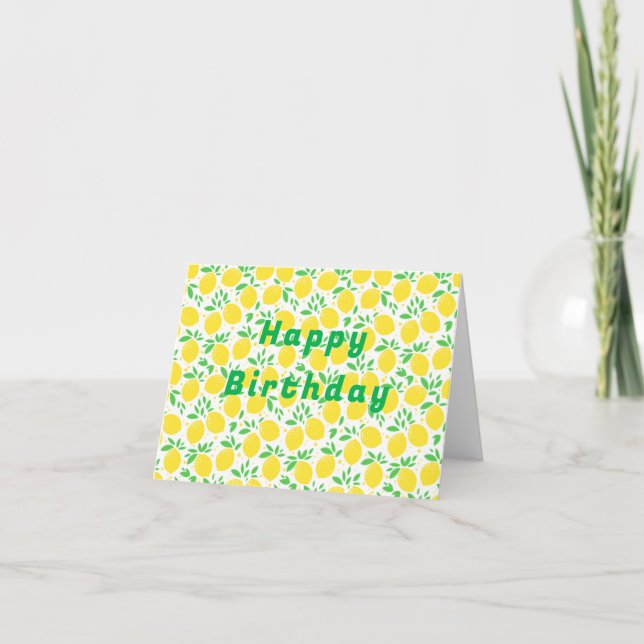 Yellow Lemons Birthday Card (Front)