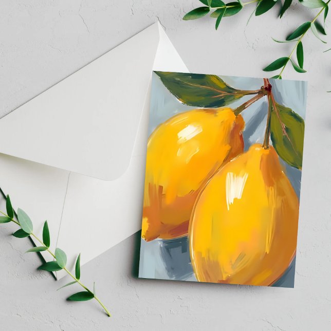 Yellow Lemons Citrus Watercolor Card (Creator Uploaded)