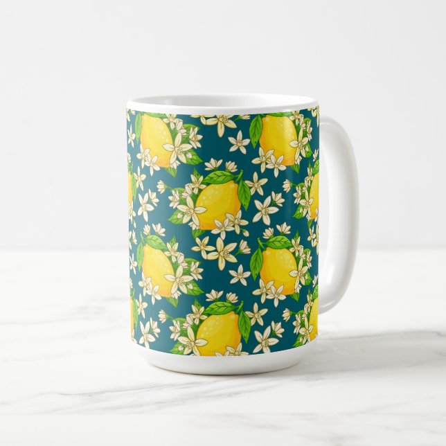 yellow lemons coffee mug (Front Right)