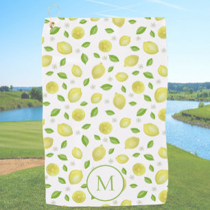 Yellow Lemons Custom Monogrammed Golf Towel
